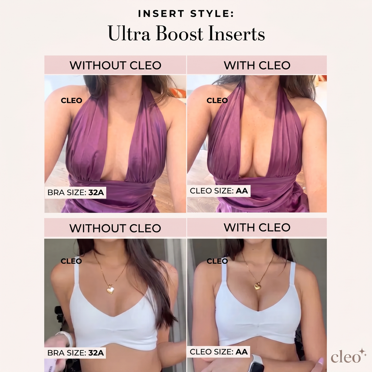 Cleo Invisible Lift Inserts — Instant 2-Cup Boost